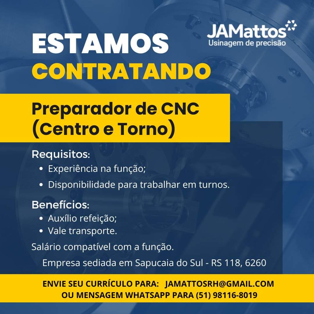 Preparador de CNC - Sapucaia 