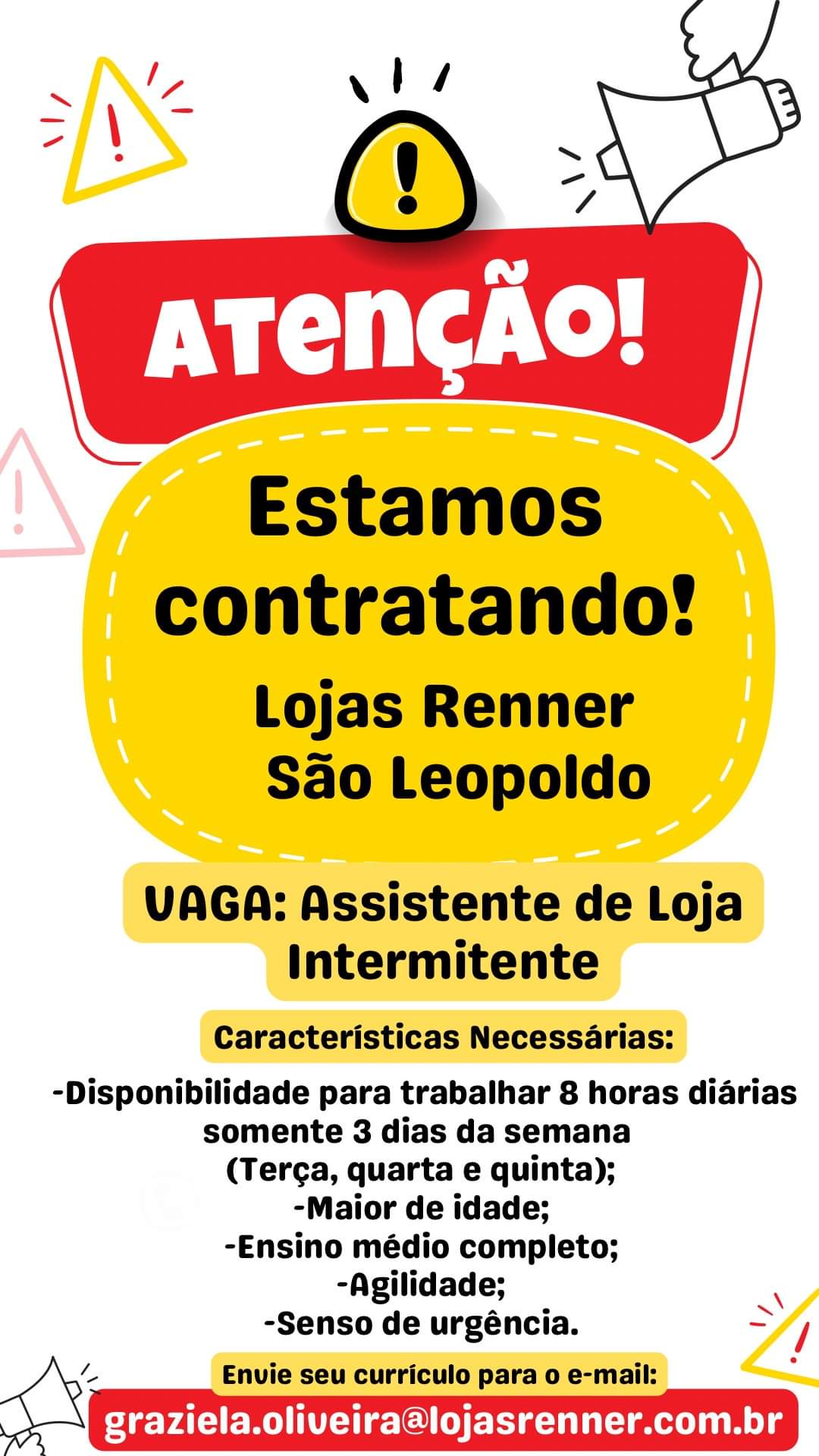 Auxiliar de loja intermitente - SL