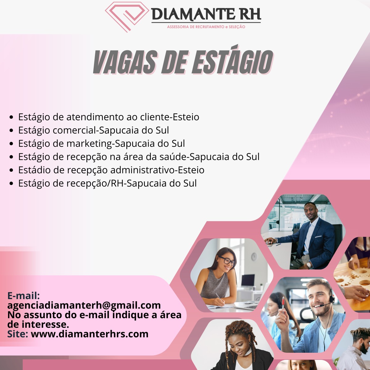 Vagas da Agência Diamante RH