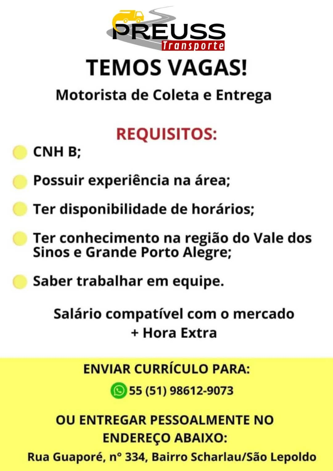 Motorista de coleta e entrega - SL