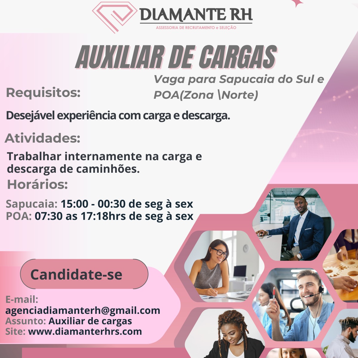 Auxiliar de cargas - Sapucaia e POA