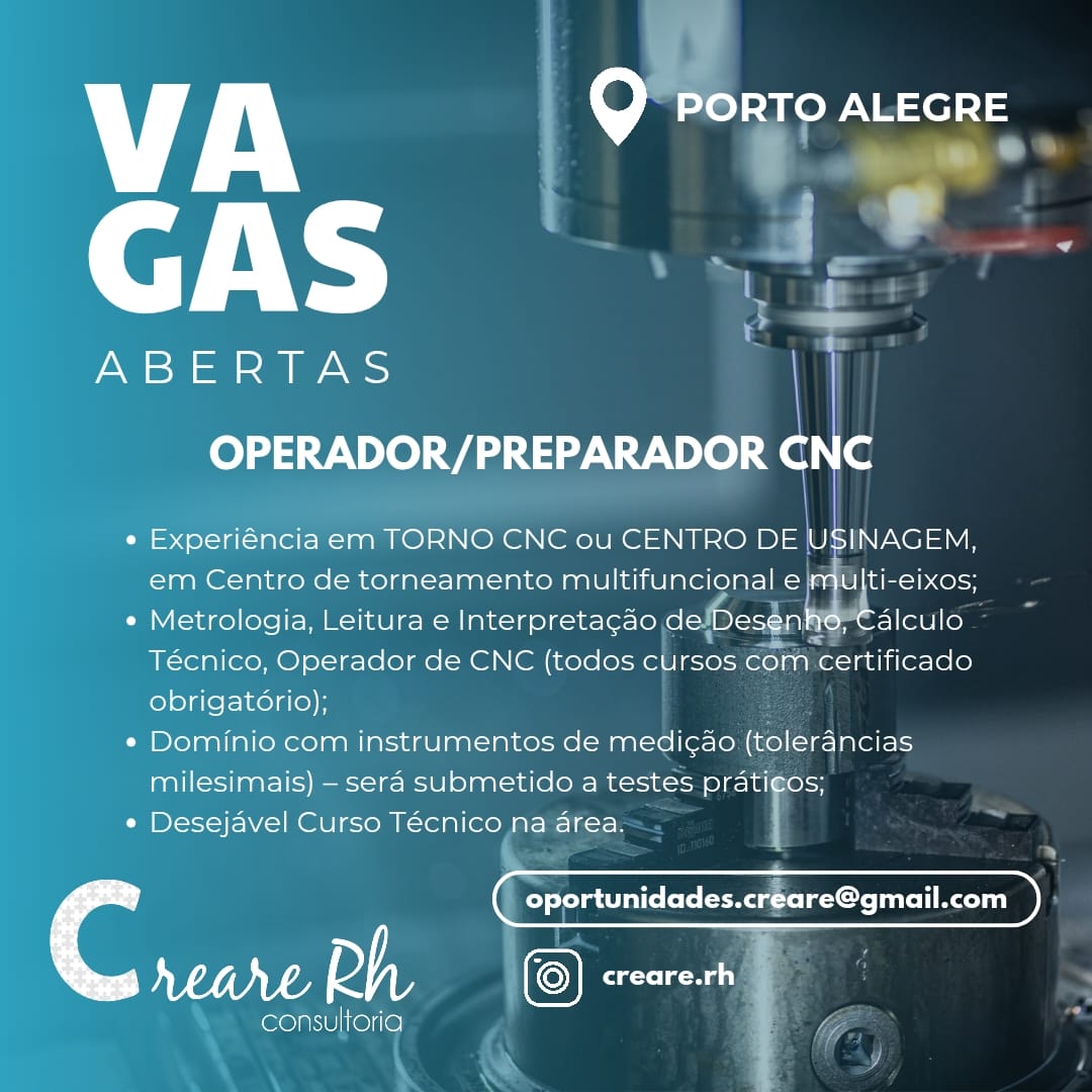 Operador / Preparador CNC - Porto Alegre 