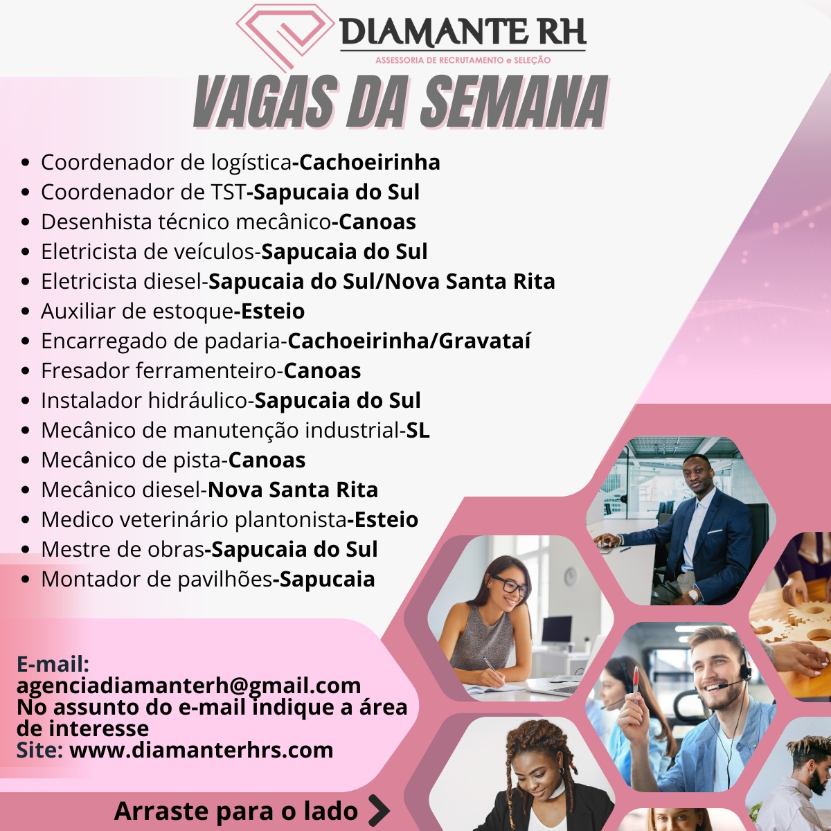 Vagas da Agência Diamante RH