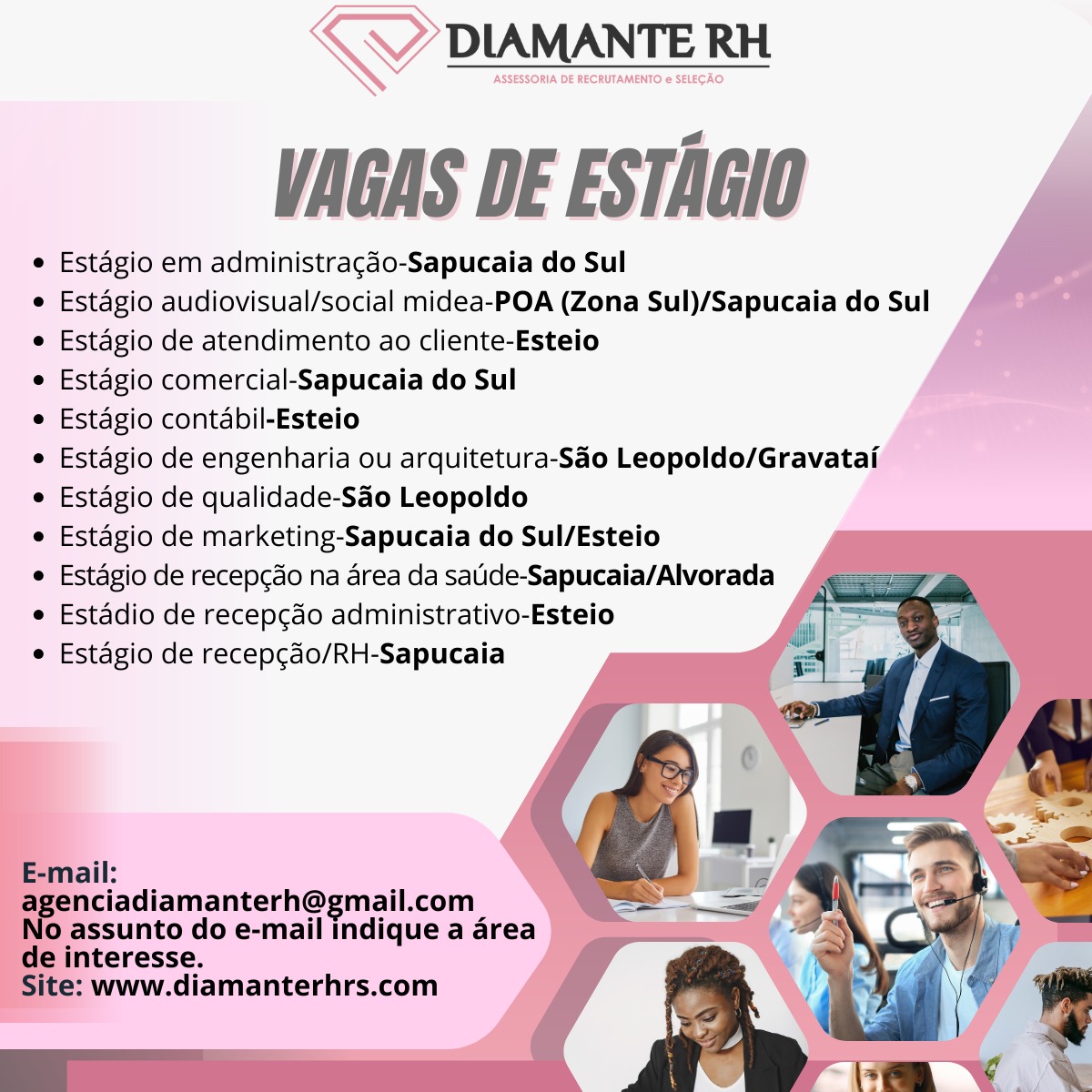 Vagas da Agência Diamante RH