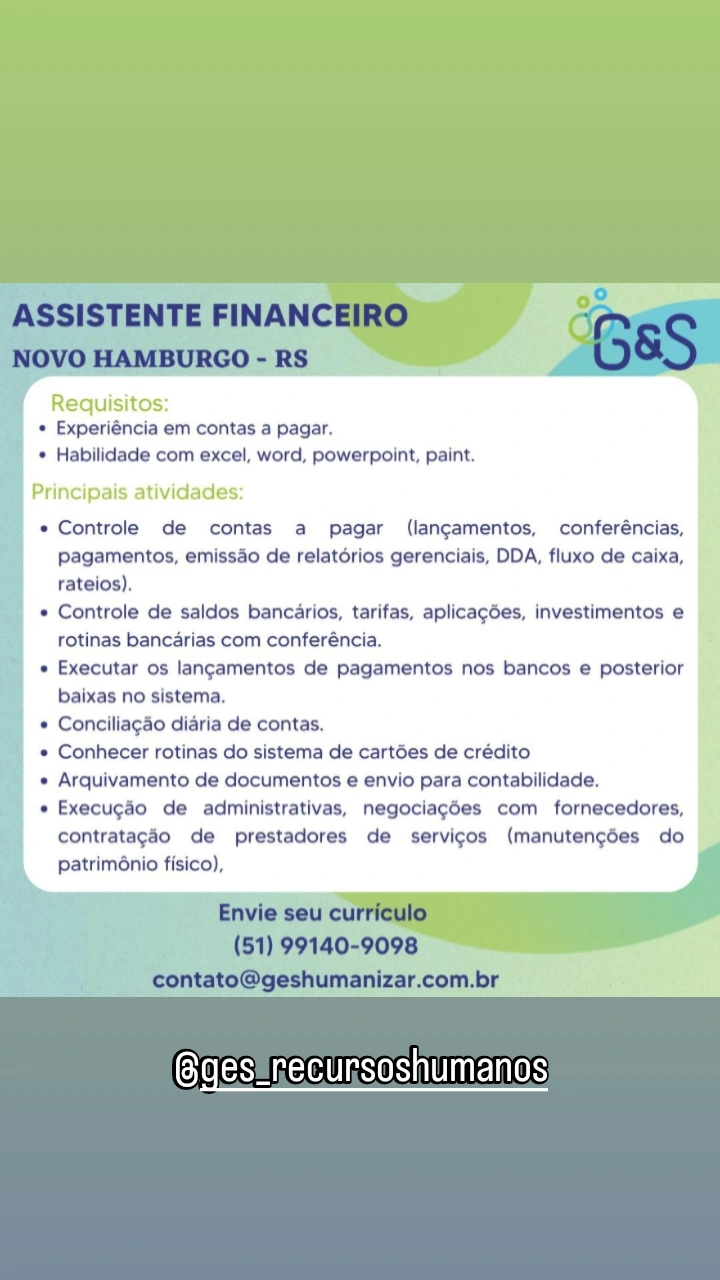 Assistente financeiro - NH