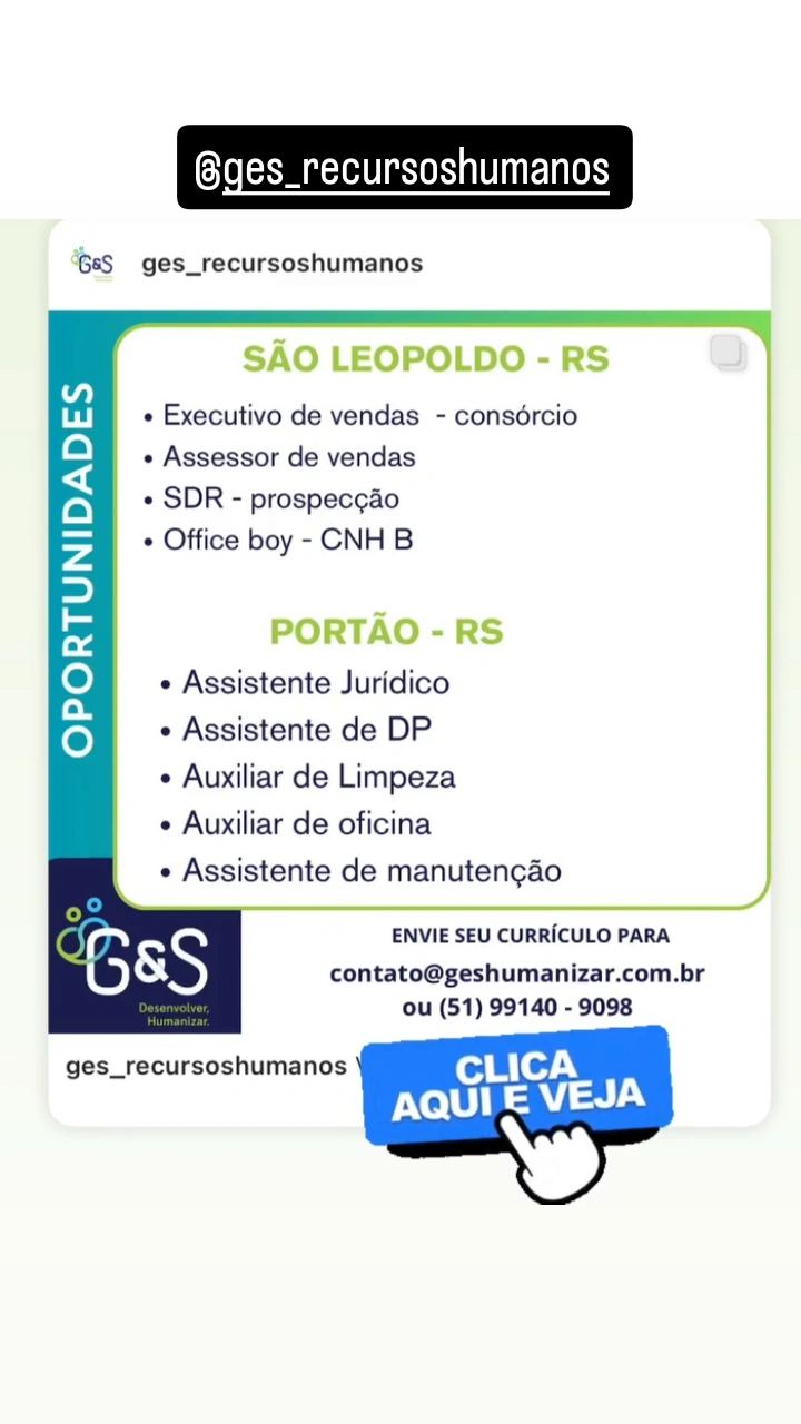 Vagas de Agência G&S Recursos Humanos 