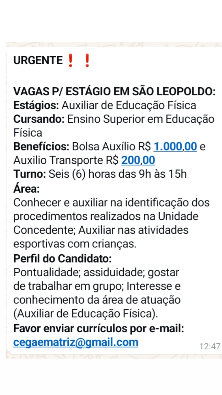 Auxiliar de Educação Física - SL